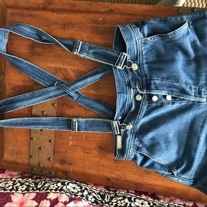 Gap Wideleg High-Waisted Suspender Trouser Jeans